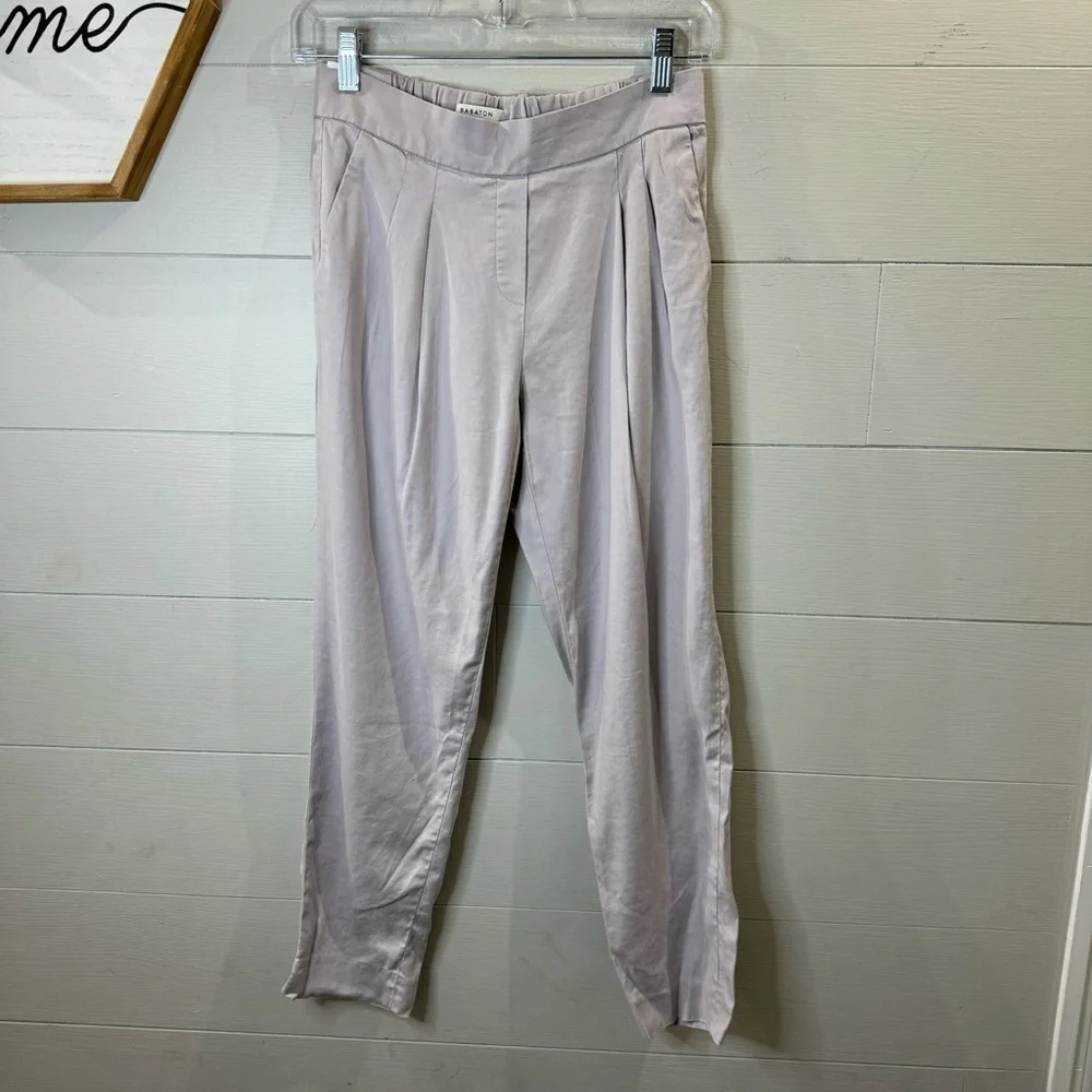 Babaton by Aritzia Cohen Tapered Linen Blend Pleated Trousers 2